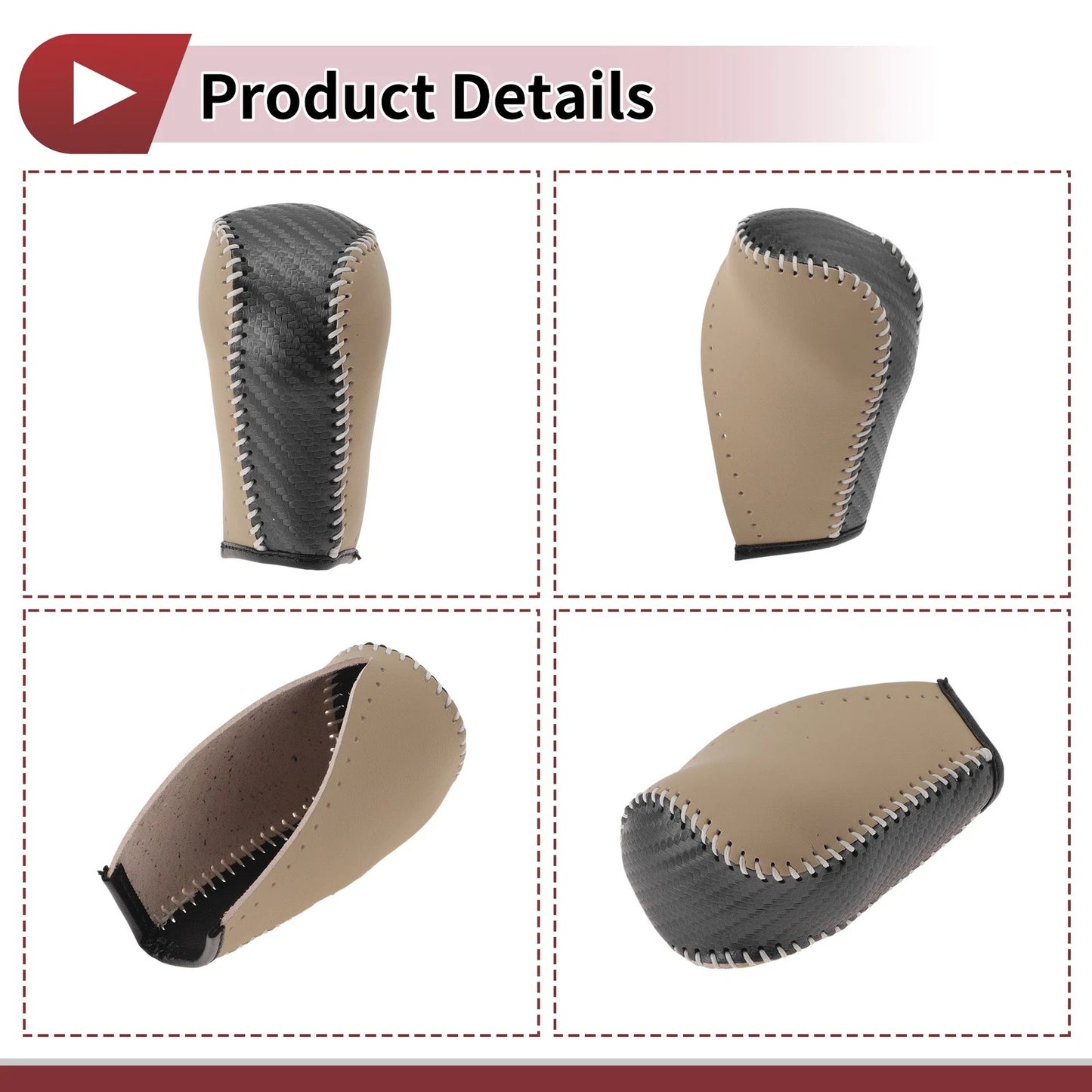 Gear Shift Knob Cover for Toyota Corolla (2014–2018) Beige Faux Leather