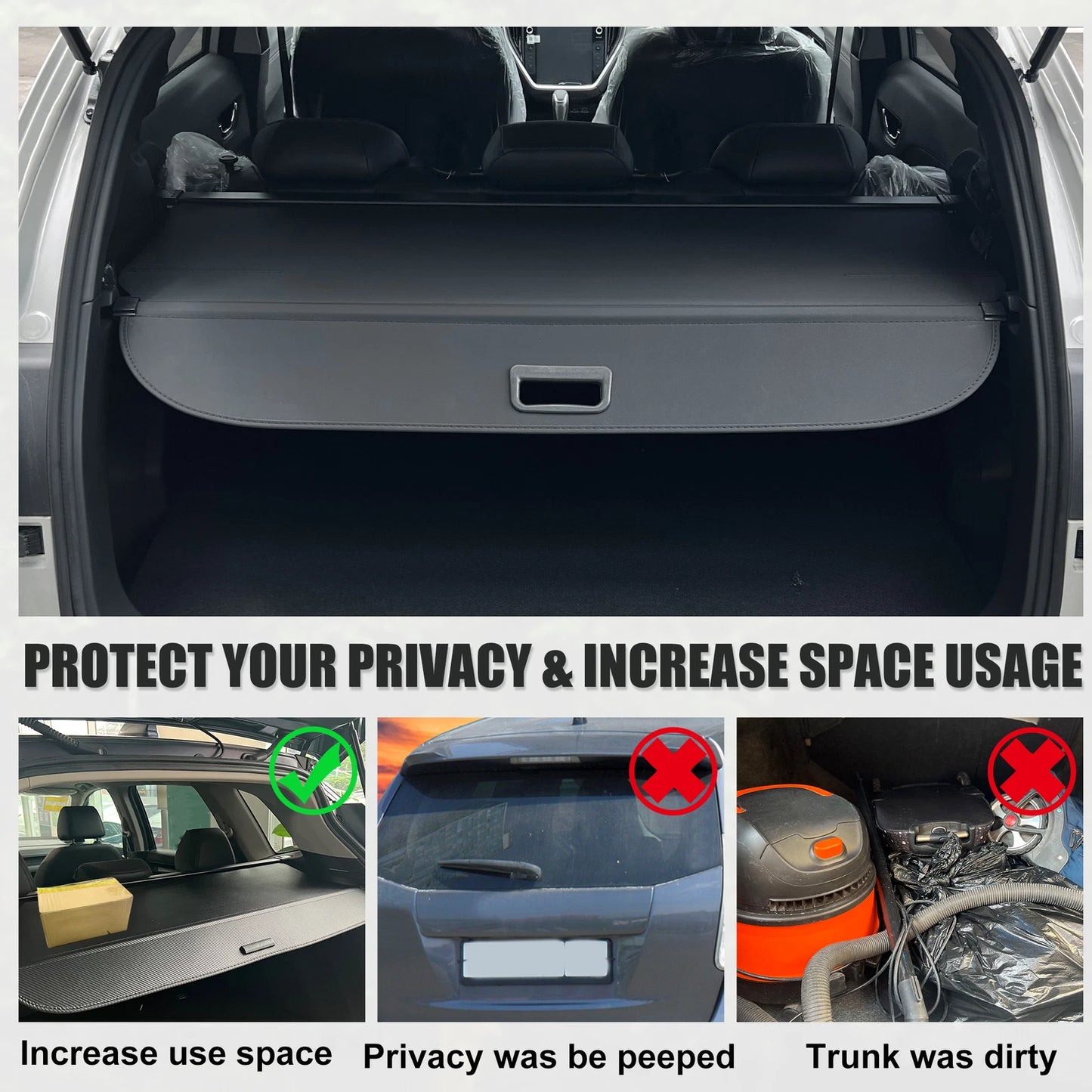 Retractable Cargo Cover for Subaru Outback (2010–2014) Waterproof Non Slip