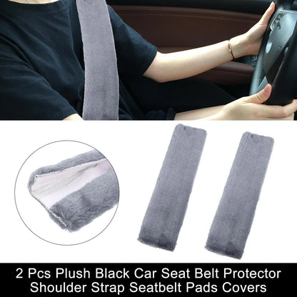 2 Pcs Seat Belt Covers for Universal Fit (Blue Gray)