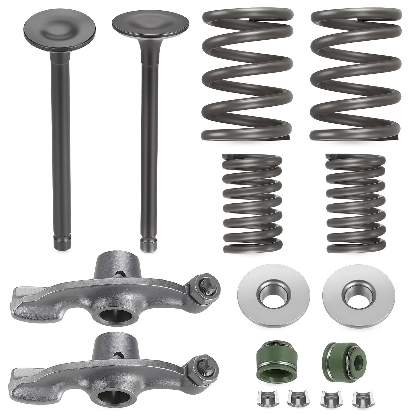 Set of 4 Rocker and Intake Exhaust Valves for Honda CRF80F CRF100F (2004–2023)