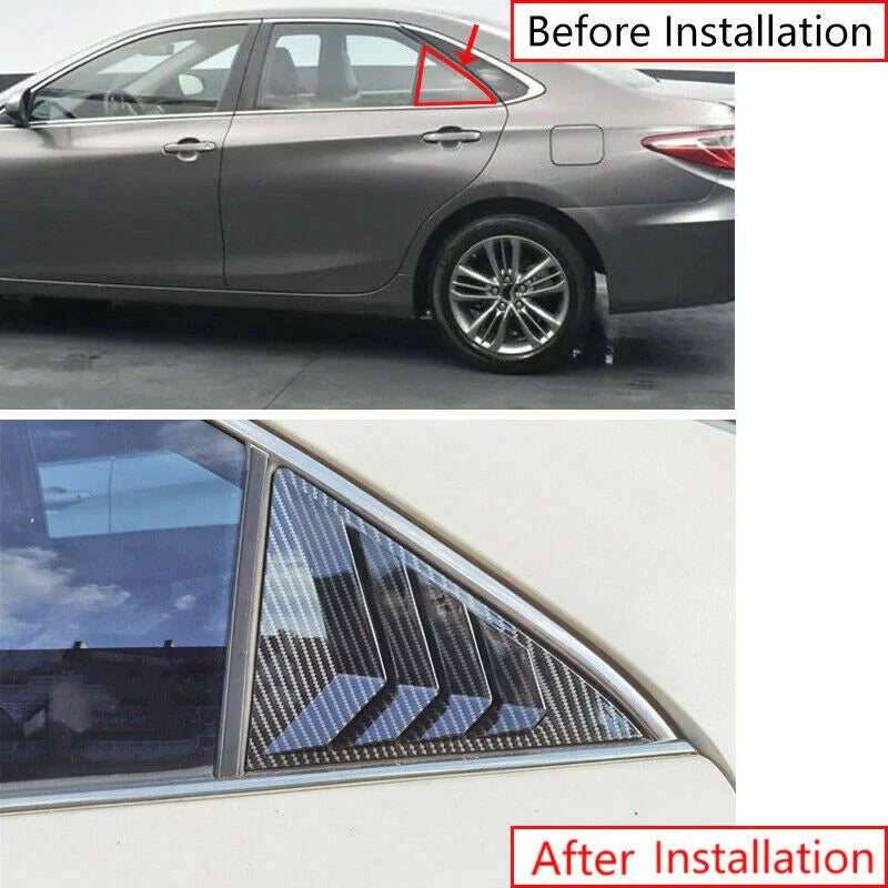 7th Carbon Fiber Window Louver Shutter Cover 2x for Toyota Camry (2012–2017)