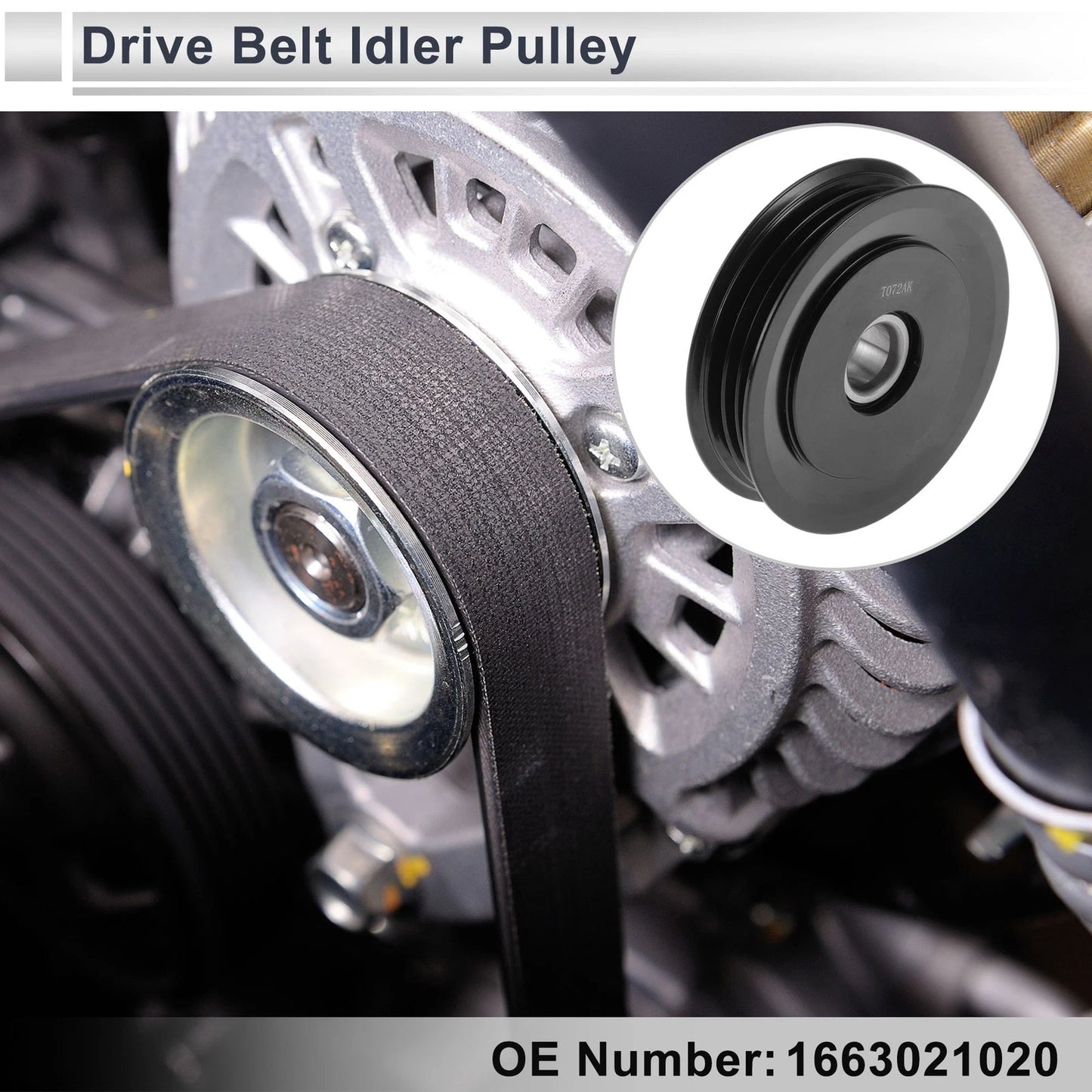 Drive Belt Idler Pulley Serpentine for Toyota Prius (2001–2009) 16630-21020
