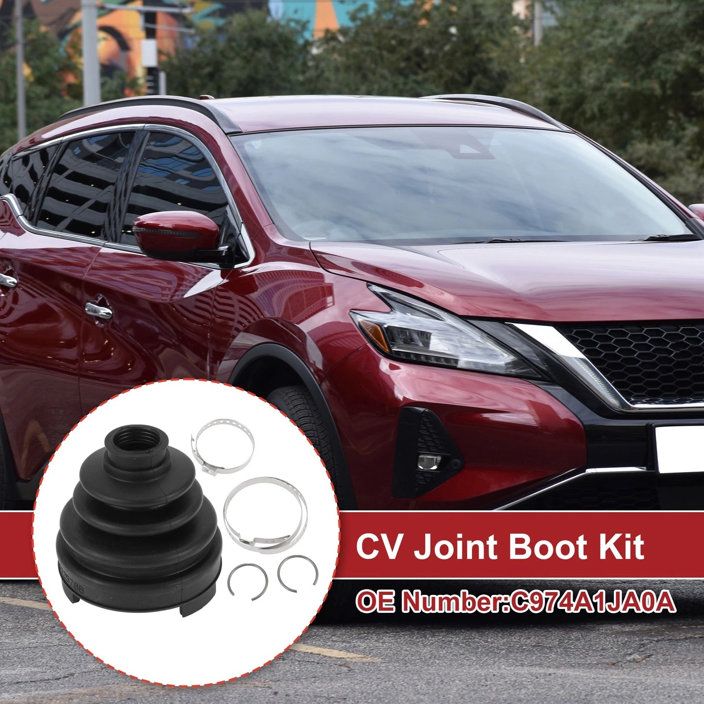 Inner CV Joint Boot Kit with Clamps for Nissan Murano (2009–2014) No.C974A1JA0A