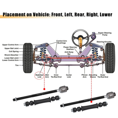 8pcs Front Lower Ball Joints No.K6541/K700432 for Cadillac Escalade (2007–2009)