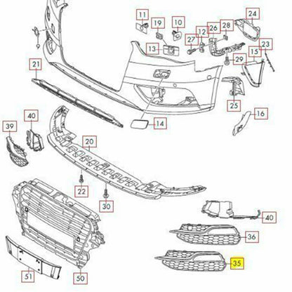 Honeycomb Mesh Fog Light Grille Cover for Audi A3 S3 (2013-2017)