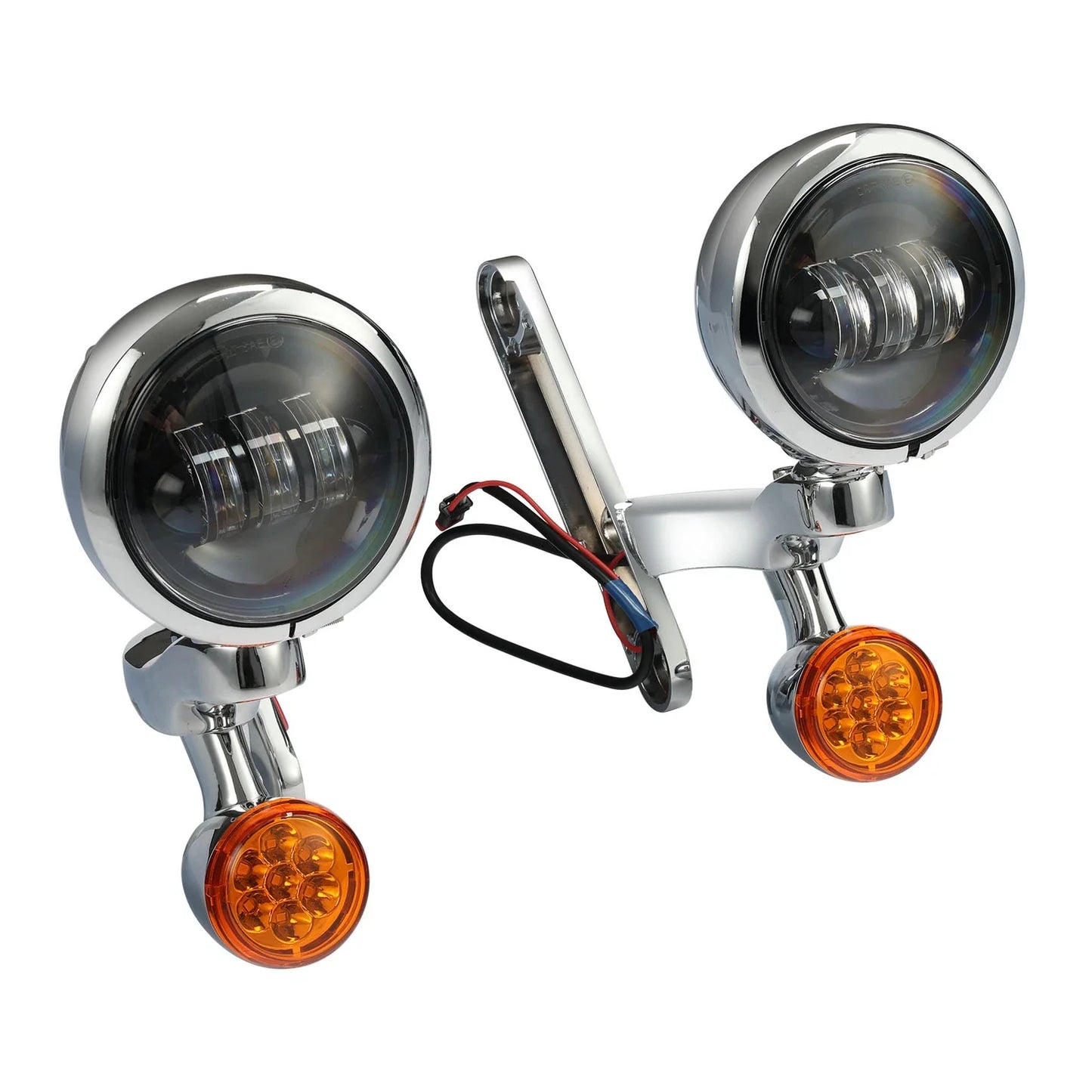 4.5" LED Fog Light Bracket & Turn Signals for Harley Road King FLHX (1994-2024)