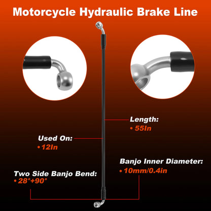 55" Brake Hose Oil Line for Harley Davidson Electra Glide (2014–2023)