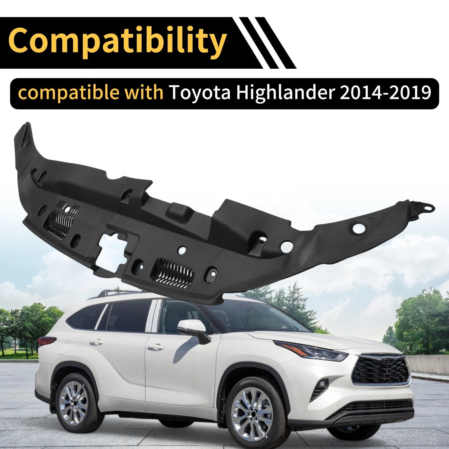 Radiator Support Cover for Toyota Highlander (2014–2019) No. 532950E070