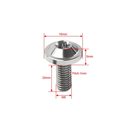 6 x Gold Titanium M6x20mm Torx Head Bolts for Bike Motorcycle