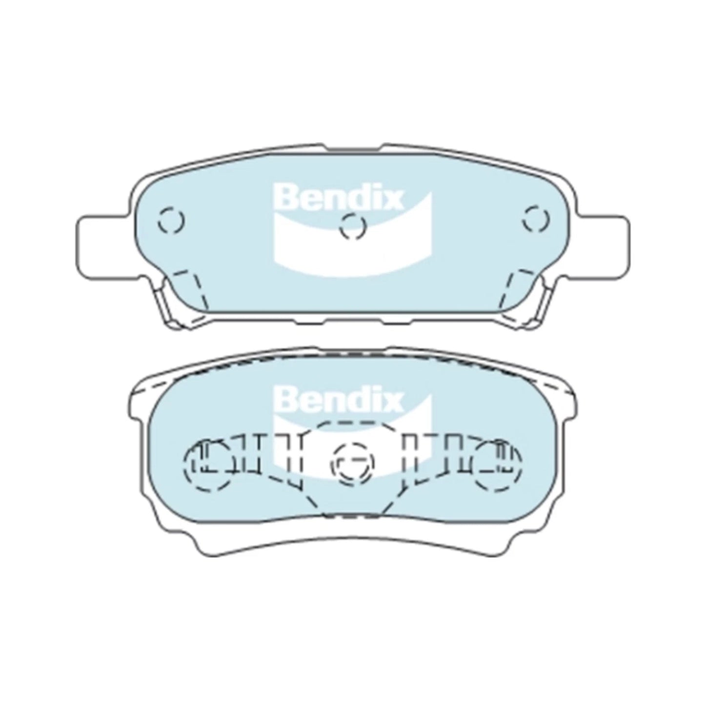 Set of 4 Bendix Rear Disc Brake Pads for Mitsubishi Lancer (2002–2010)