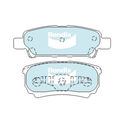 Set of 4 Bendix Rear Disc Brake Pads for Mitsubishi Lancer (2002–2010)
