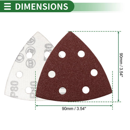 Set of 80 Sandpaper Pads 90x90mm 80 Grit for Mouse Sander