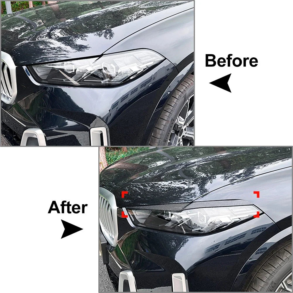 Headlight Eyebrow Eyelids Cover Trim for BMW X5 X6 G05 G06 (2023-2025)