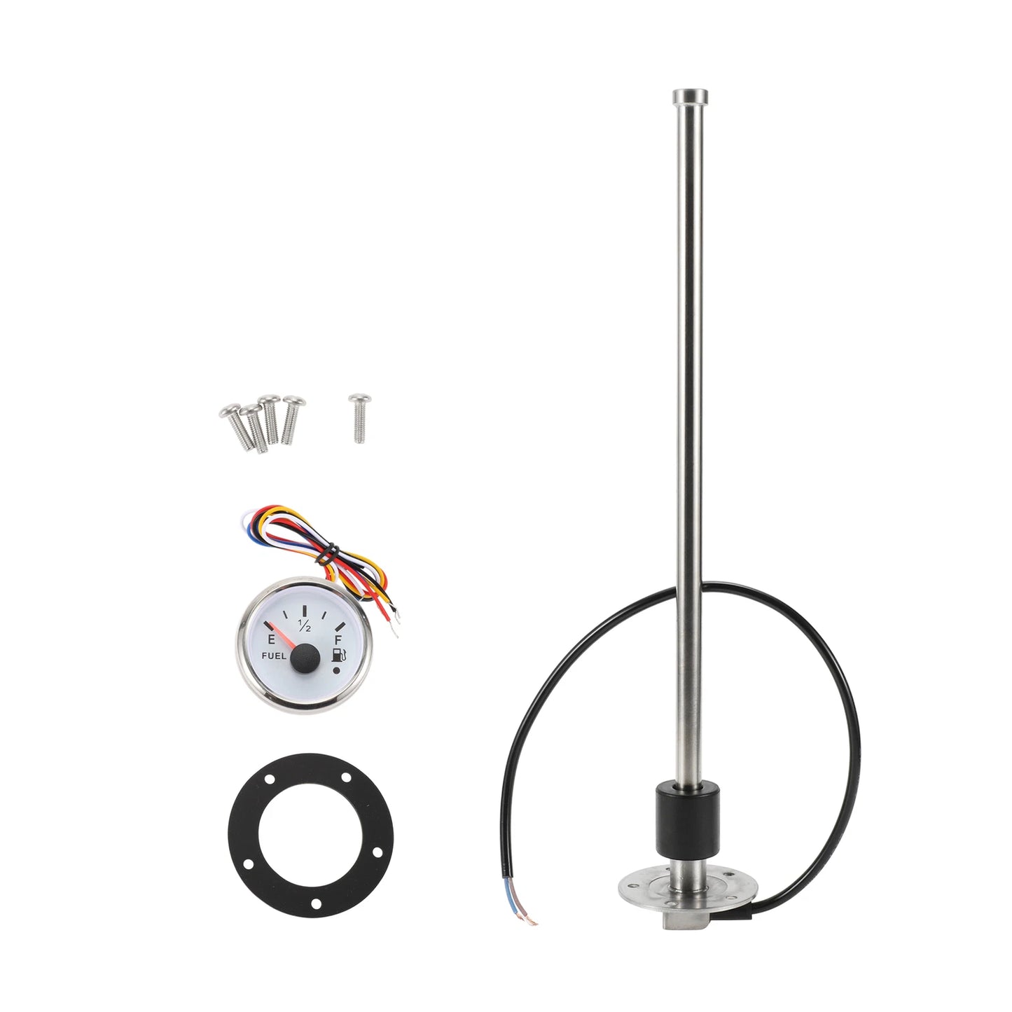 Fuel Sending Unit and Gauge Kit 0-190 Ohm for Boat Car Truck (0-190)