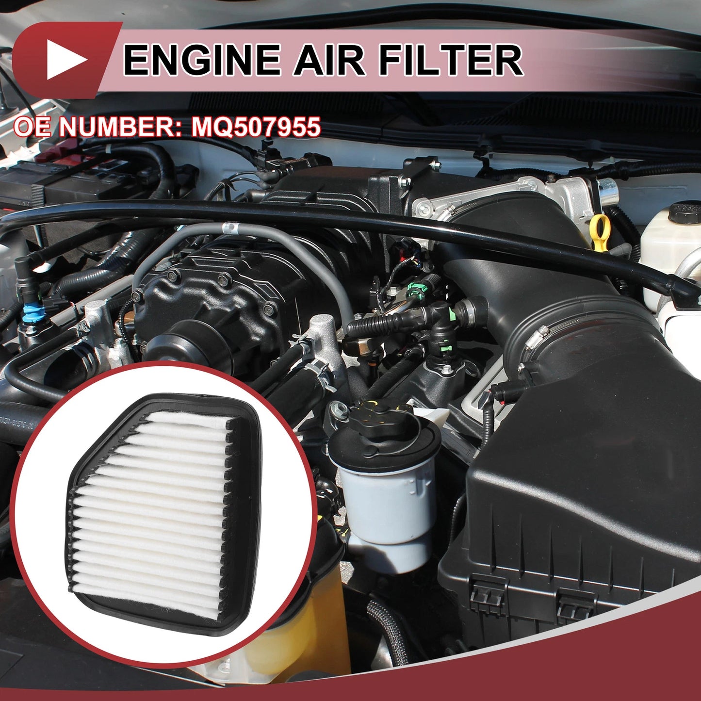 Car Engine Air Filter No.MQ507955 for Mitsubishi DS17W