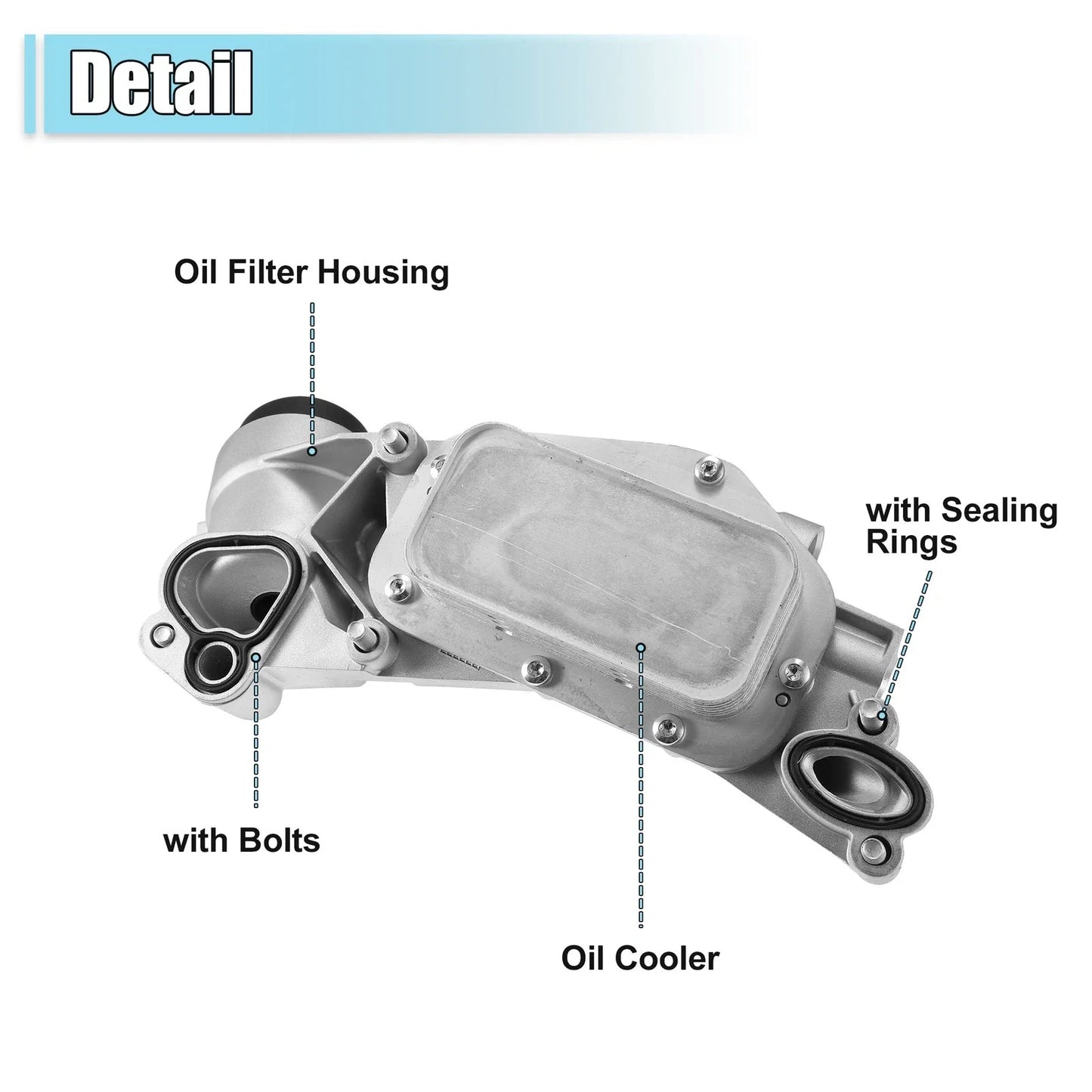 Engine Oil Cooler & Filter Housing with Gasket for Chevy Cruze/Aveo (2011-2016)