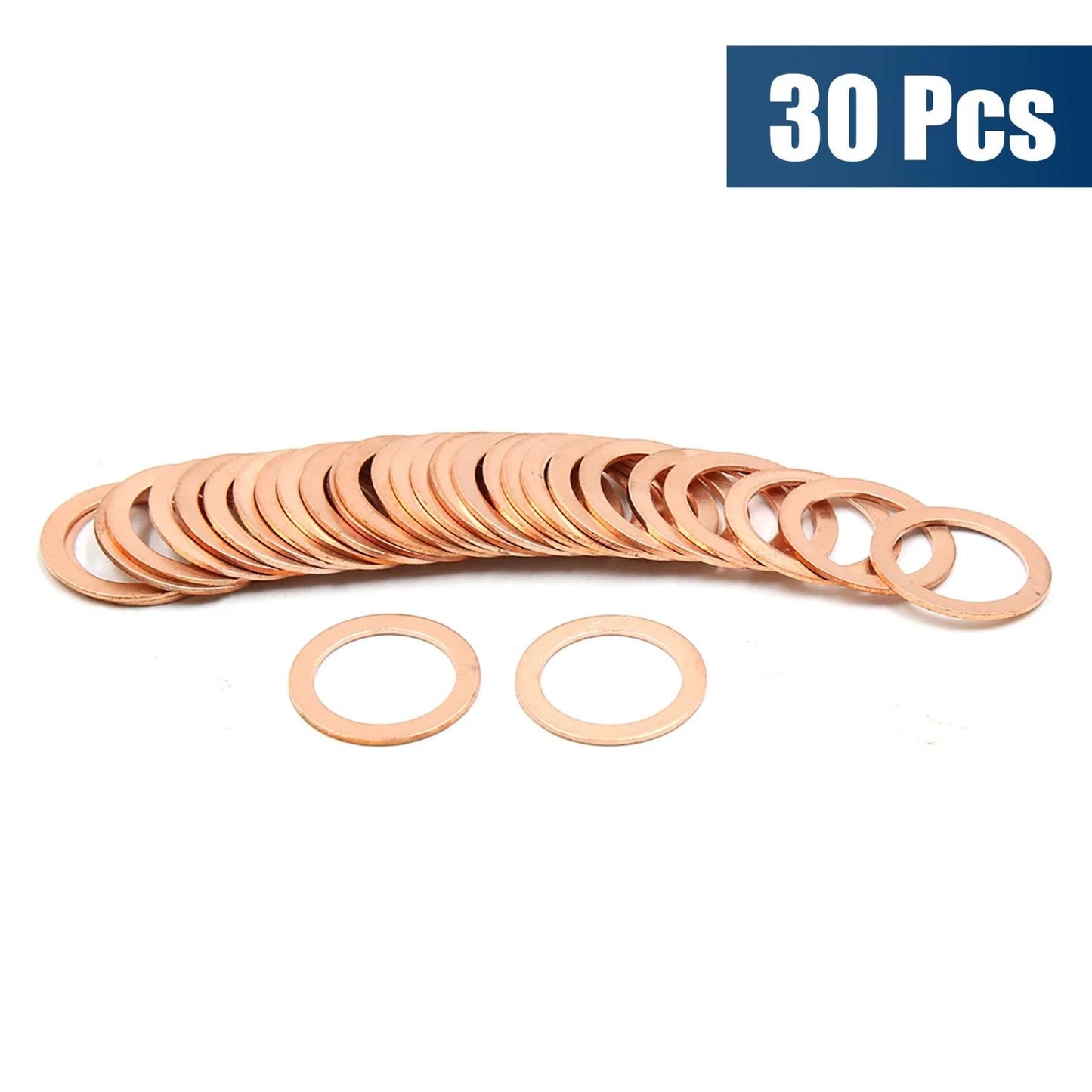 Set of 30 Copper Crush Washers for Flat Car Sealing Gasket Rings