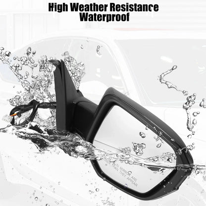 3 Pin Right Side Exterior Door Mirror Assembly Black for Honda Civic (2016-2021)