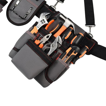 Adjustable Electrician Tool Bag with Suspenders & Pouches for Electricians