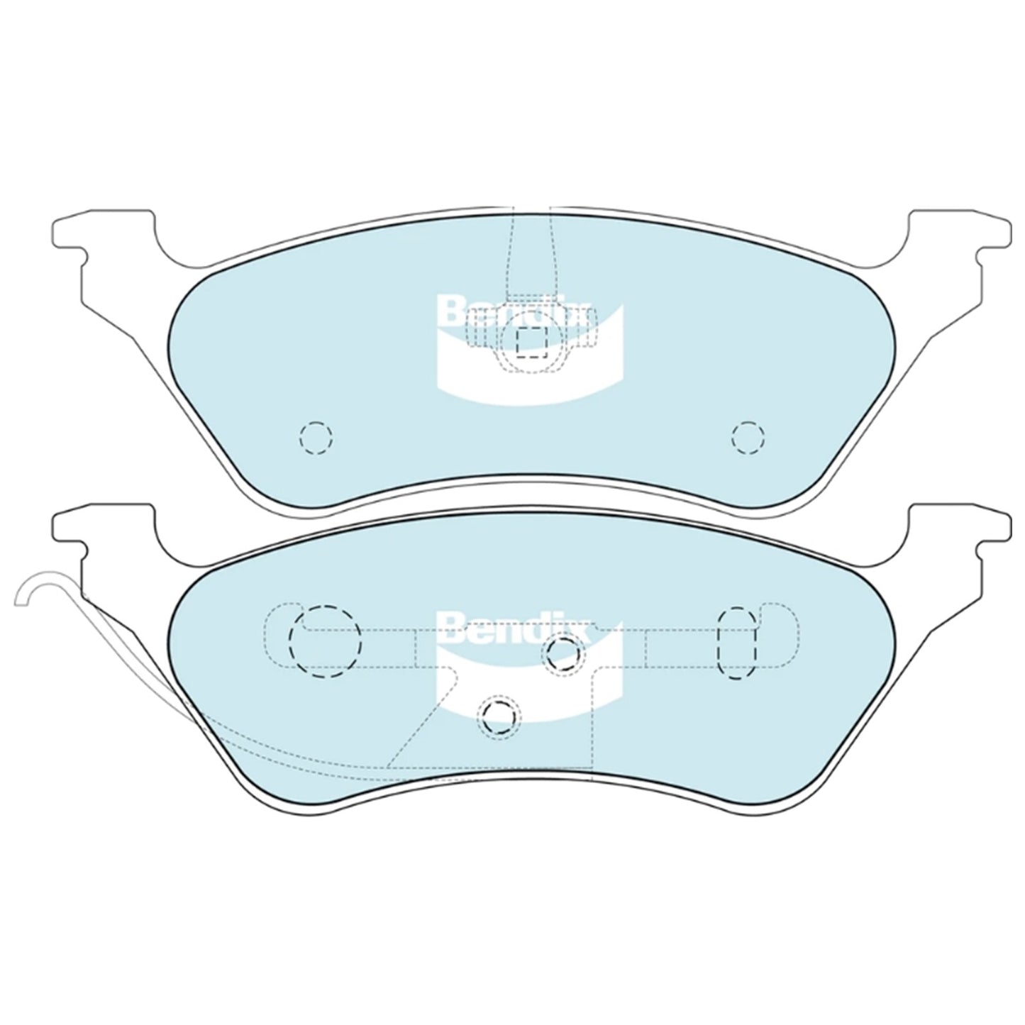 Set of 4 Bendix Rear Disc Brake Pads for Chrysler Voyager (1997–2008)