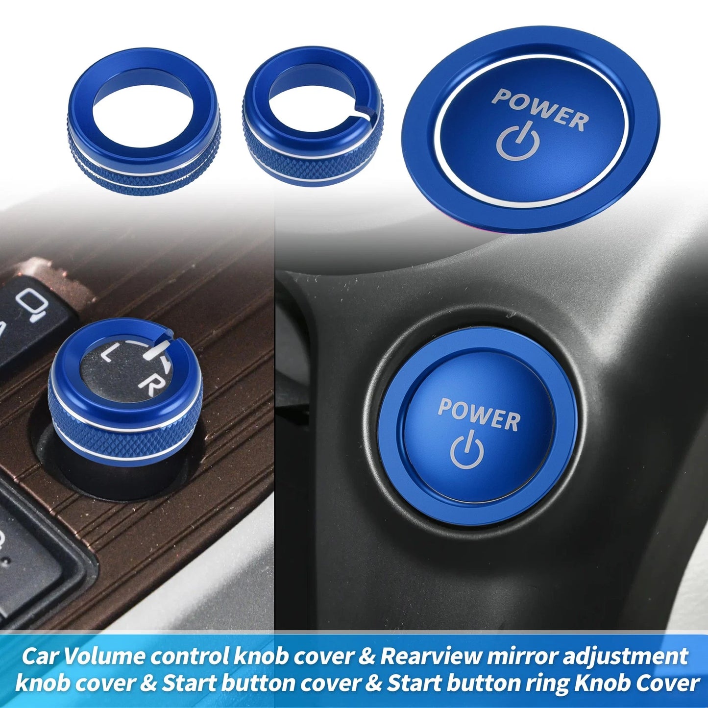 Volume Knob Cover Trim Ring   - Blue