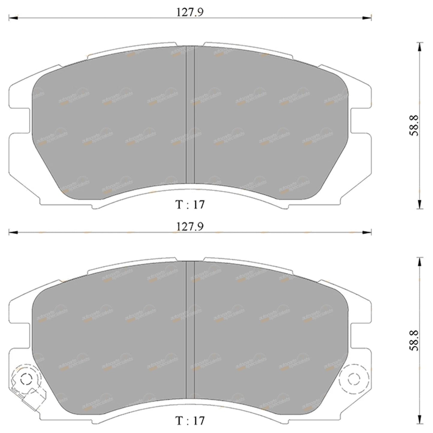 Set of 4 Front Disc Brake Pads for Subaru Impreza (1994–1999)