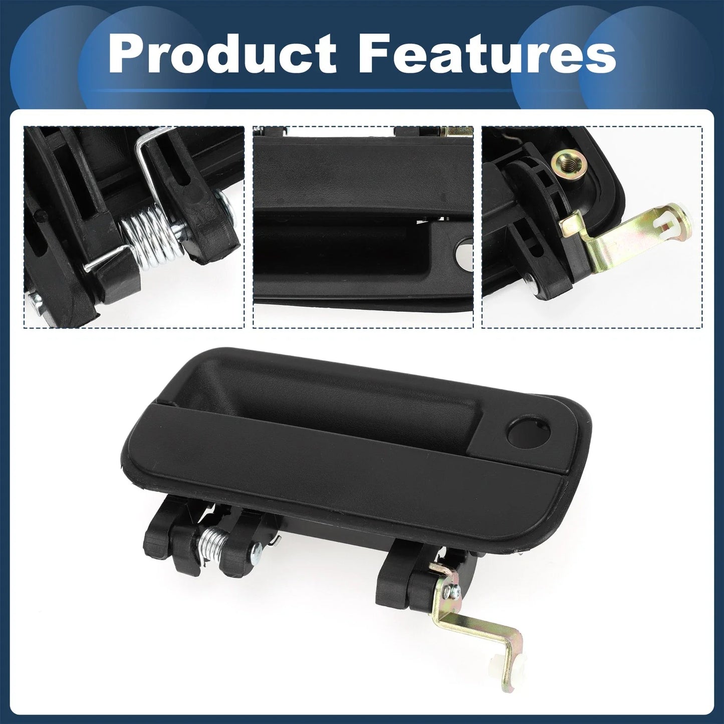 Front Right Exterior Door Handle for Hyundai Excel (1990-1994) - Black, 1 Pcs