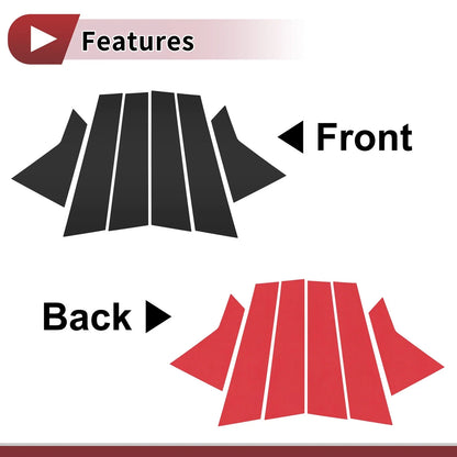 Door Pillar Window Trim for Honda Civic Sedan 2016-2021 Black (2 x Left & Right)