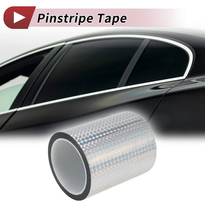 Pinstripe Tape 150mm x 50m for Car Motorcycle Boat Laser Silver Tone (1 Pc)