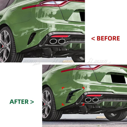 Gloss Black Rear Bumper Side Vent Canard Cover for KIA Stinger (2017–2023)