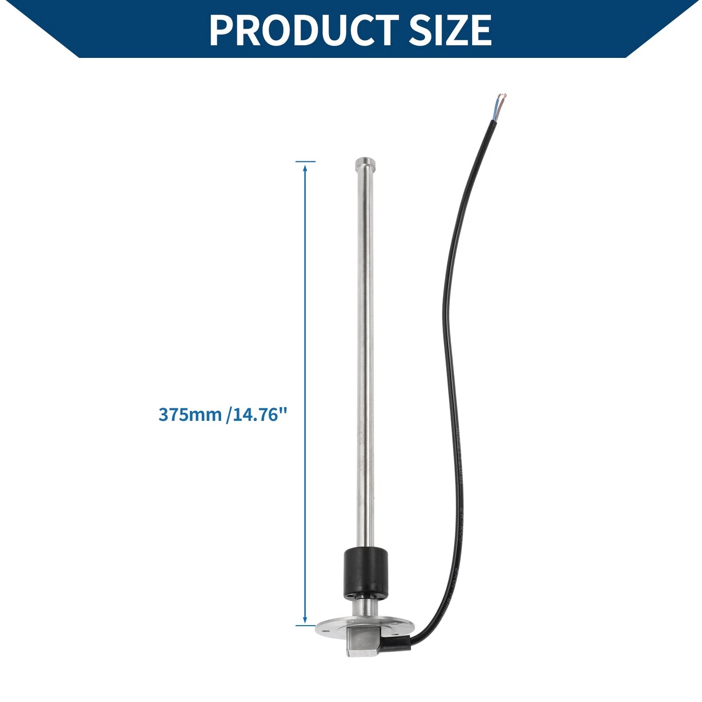 Fuel Sending Unit and Gauge Kit 0-190 Ohm 375mm for Boat Car