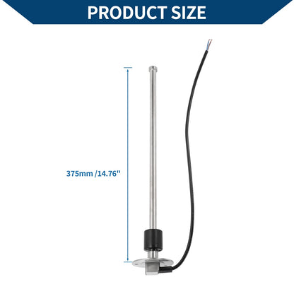 Fuel Sending Unit and Gauge Kit 0-190 Ohm 375mm for Boat Car