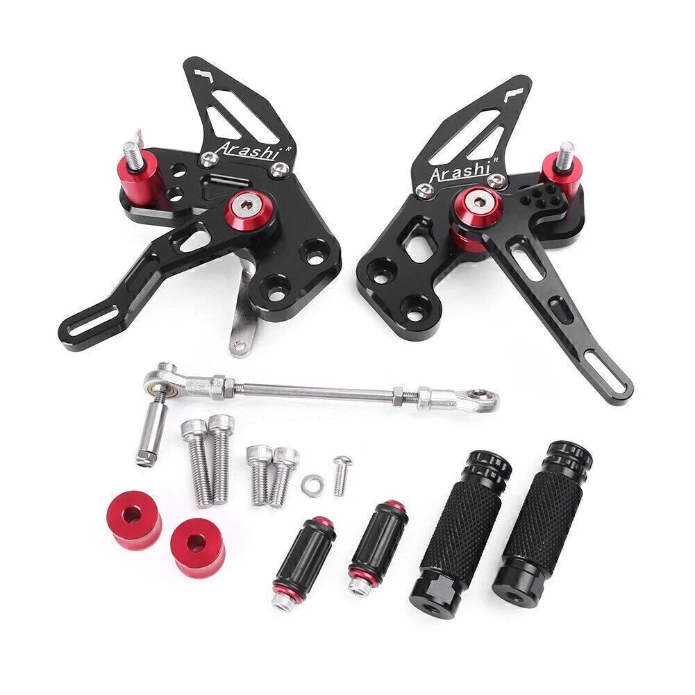 Rearset Foot Pegs for Kawasaki Z125 (2016–2018) - Black CNC Machined
