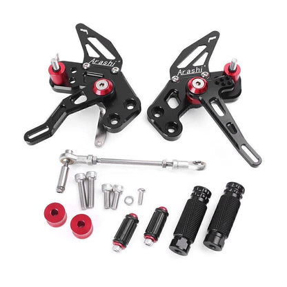 Rearset Foot Pegs for Kawasaki Z125 (2016–2018) - Black CNC Machined