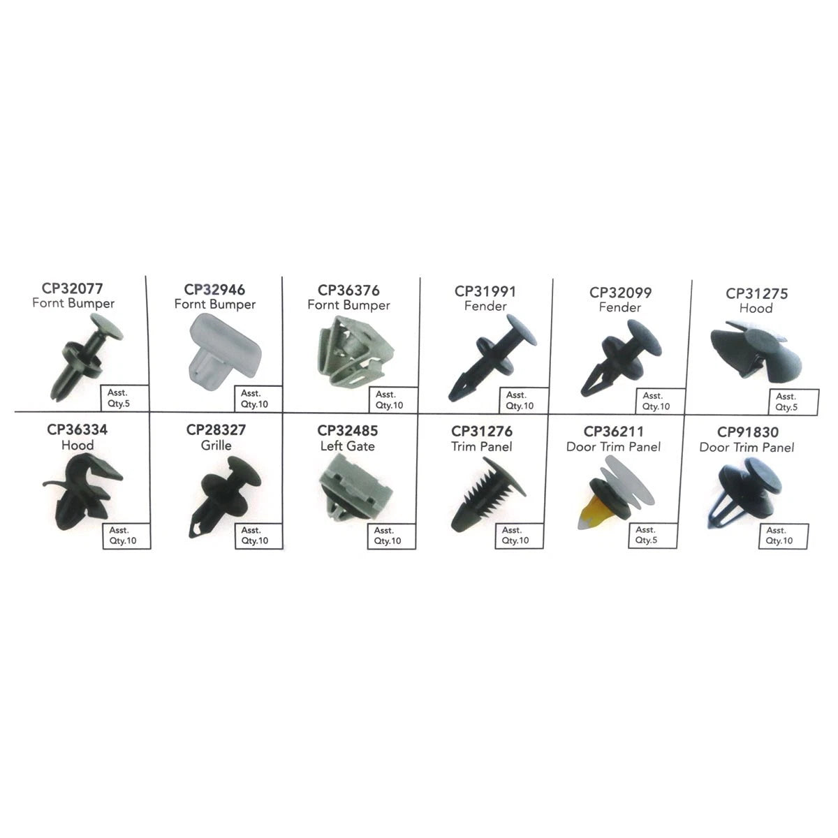 Set of 4 Bumper Grille Retainer Clips for Jeep Compass (2017–2023)