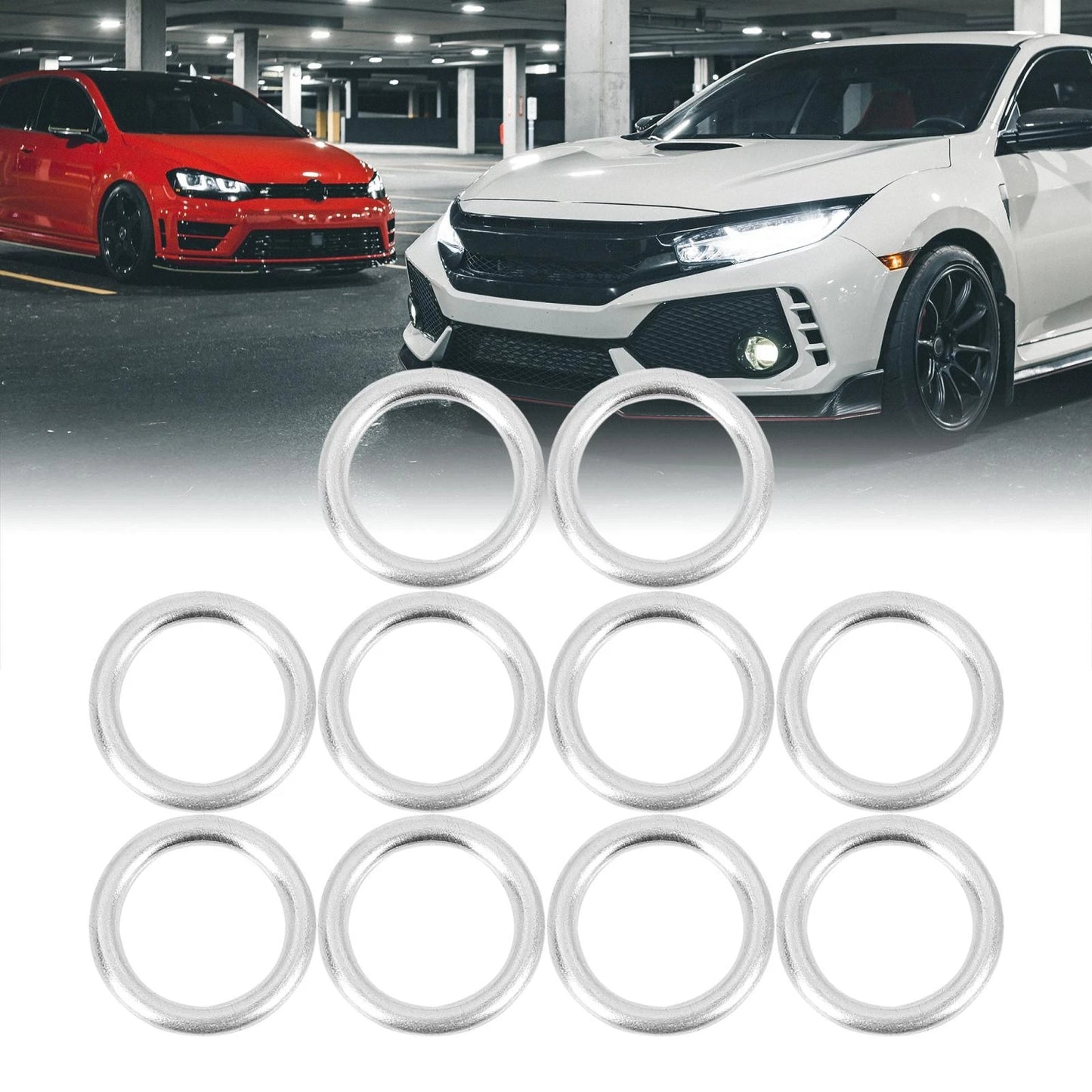 10pcs M14 Engine Oil Drain Plug Gaskets for Audi (N0138157)