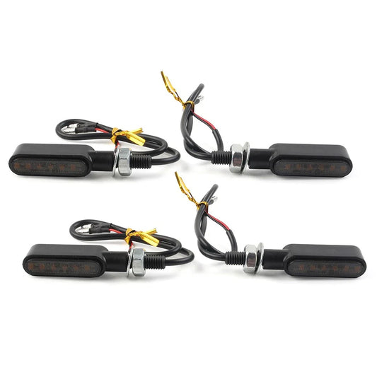 4x LED Mini Turn Signal Lights Amber for Cafe Racer Bobber