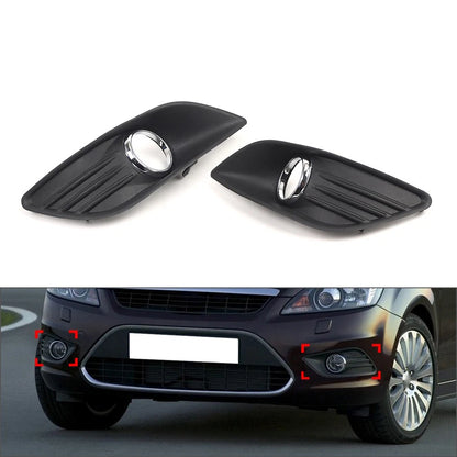Set of 2 Front Bumper Fog Light Grille Covers for Ford Focus (2009–2011)