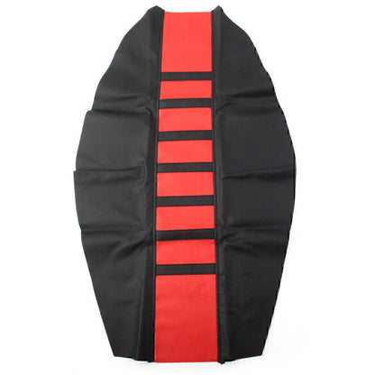 Red Pro Ribbed Rubber Gripper Soft Seat Cover for Honda, Yamaha, Suzuki