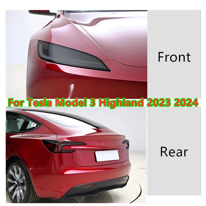 Headlights Smoke Paint Vinyl Tint Wrap Film for Tesla Model 3 (2023–2024)