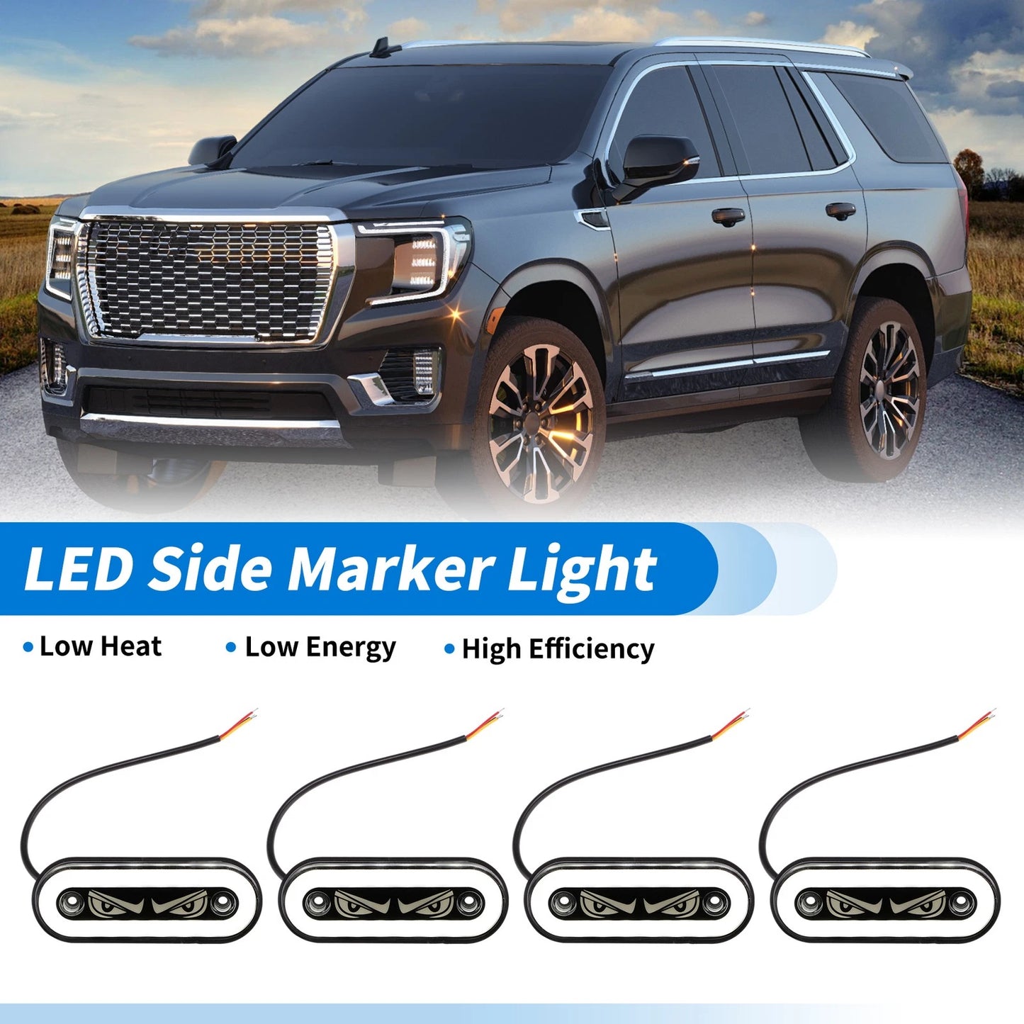 Set of 4 LED Side Fender Marker Lights