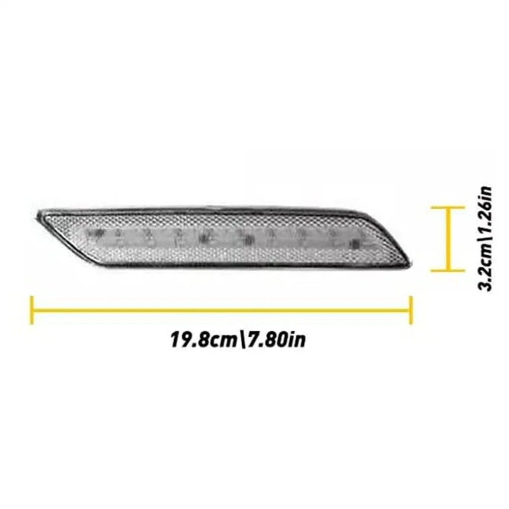 Clear Lens Rear Bumper Reflector LED Brake Lights for Honda Civic Sedan (2006-2011)
