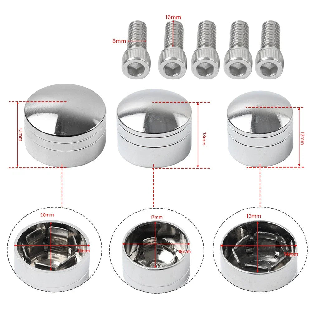 75X Black Engine Bolt Topper Caps for Harley Touring Road Street Glide (07-16)