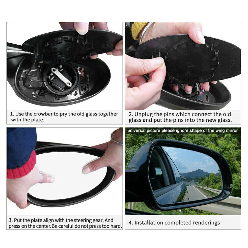Left Rear View Mirror Glass for Land Rover Range Rover Evoque (2011-2015)