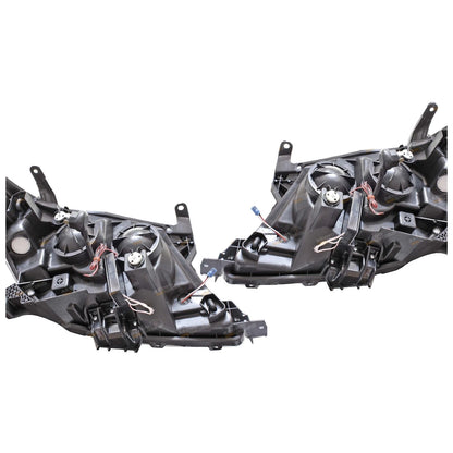 2X LED Black Projector Headlights for Toyota Hilux (2005–2011) Angel Eye DRL