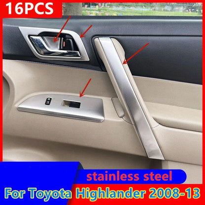 Door Handle Frame Trim Decor / 16X / for Toyota Highlander (2008–2013)
