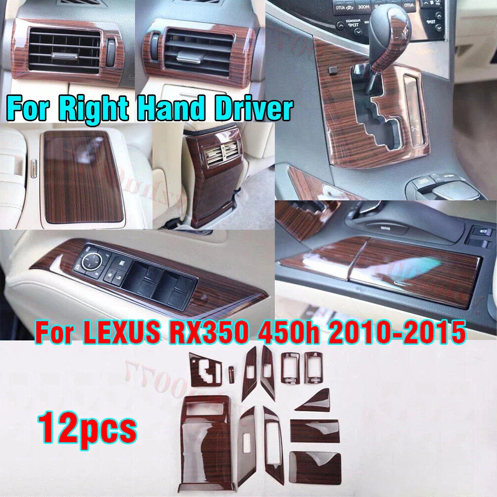 RHD Wood Grain Interior Decoration Cover for LEXUS RX350 450h (2010–2015)