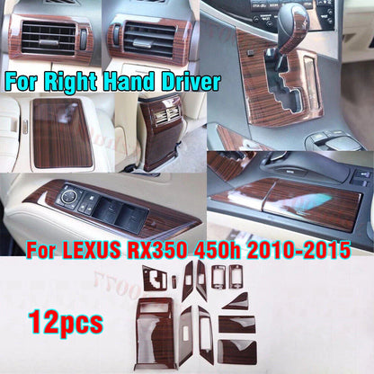 RHD Wood Grain Interior Decoration Cover for LEXUS RX350 450h (2010–2015)