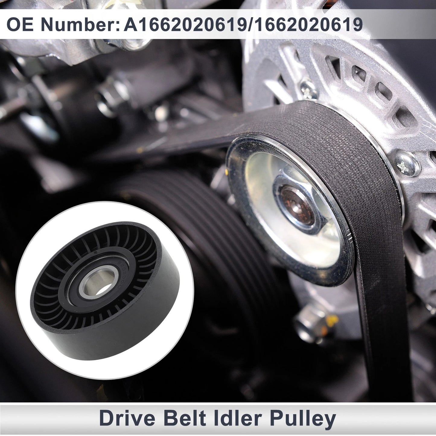 Drive Belt Idler Pulley for Mercedes-Benz A-Class (1997–2014) No.A1662020619