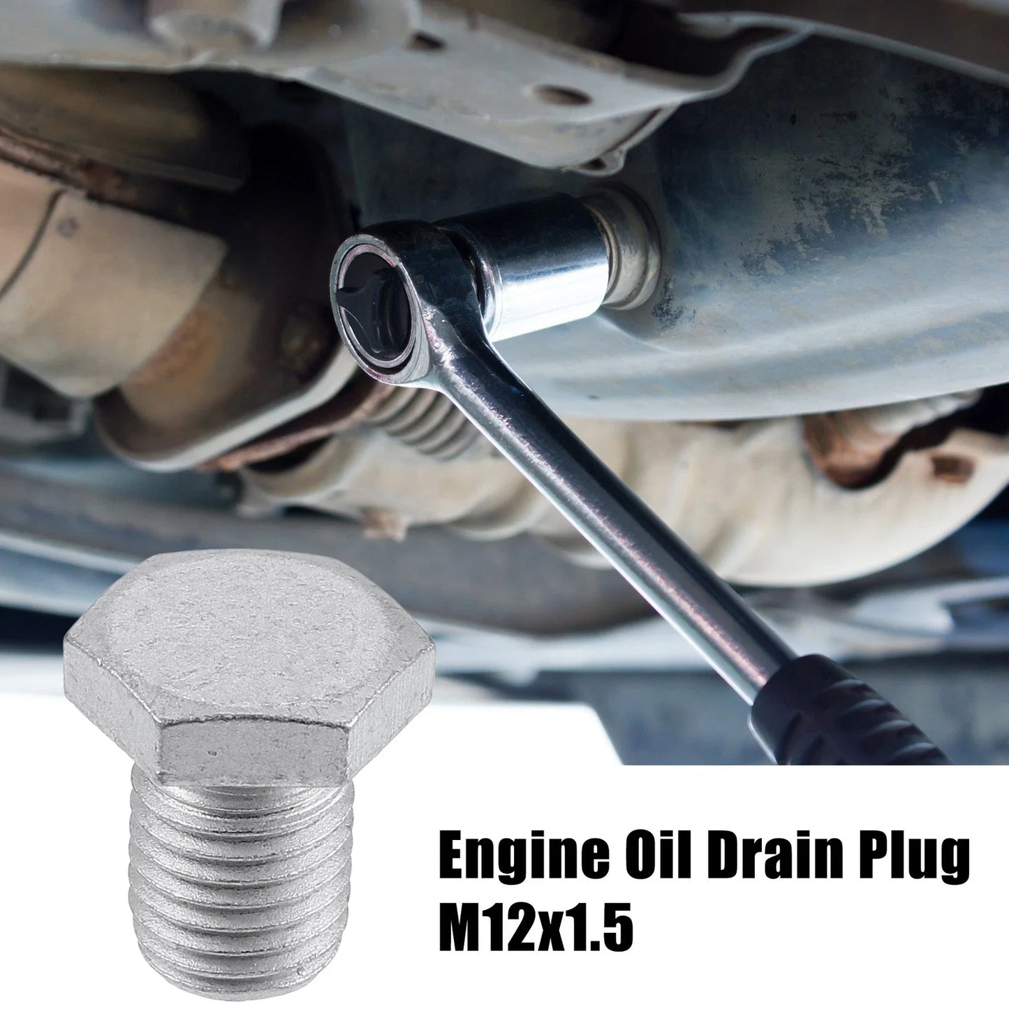 M12x1.5 Steel Engine Oil Drain Plug Screw with Gasket for BMW Mazda